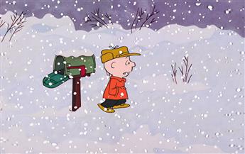 CHARLES SCHULZ / BILL MELENEDEZ / PEANUTS A Charlie Brown Christmas Animation Cel 1965.